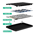 Pikkukuva 4 / 5: 2-in-1 M.2 NVME PCI-E / NGFF SATA SSD - U.2 SFF-8639 -yhdistelmäsovitin