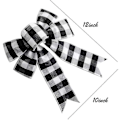 Miniatyrbillede 2 af 5: 2 stk Buffalo Plaid Bøjle Halloween Thanksgiving Til Juletræ Håndværk DIY Dekoration (Sort Og Hvid)