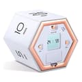 Hexagon Vändtimer Med Tyst & Alarmfunktion - Kökstimer Lätt Att Använda - Tidsstyrning Pomodoro Timer För Barn Vit