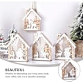 Miniatyrbillede 4 af 5: Ubiuo Juleophæng Ornament Lysende Blinkende Lille Jul Vinter Træhytte Landsbyhus Vedhæng Ferie Pejs Udstillingsvindue Dekoration Til Børn