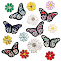 Miniatyrbillede 1 af 4: 36 stk. Blomst Applikationer Patches Strygning Broderet Patches Blandet Farve Ha