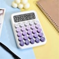 Miniatyrbillede 4 af 5: Mekanisk bordregner, søde regnemaskiner med store knapper og 12-cifret stort LCD-display, skrivebord