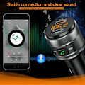 Miniatyrbillede 4 af 4: Bluetooth FM-transmitter til bil, 5.0 trådløs Bluetooth FM-radioadapter musikafspiller / bilkit og 2 USB-porte oplader understøtter USB-drev