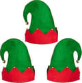 3-pack Jultomtefilt-hattar - Julkostymtillbehör för fest