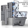 Miniatyrbilde 2 av 2: Passer for Samsung zfold6 magnetisk mobiltelefondeksel full pakke panser hardt skall Gray