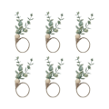 Miniatyrbillede 1 af 5: Servietringe 6 Rustikke Eukalyptus Træ Servietringe Boho Blad Træperle Landlig Servietring Holder