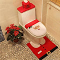 Miniatyrbillede 5 af 5: Prettyui Juledekoration Nyhed 3 stk. Jule Toiletbrætsbetræk Tank & Tæppe Badeværelsesdekoration Sæt Jul til Jule Indendørs Dcor Pers