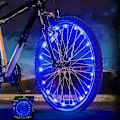 Miniatyrbilde 1 av 3: Blå Sykkelhjul Lys, To moduser er alltid på + blinkende MTB LED Eike Lys, Sykkellys Wire Hot Wheels Filament lengde 2M   (1 Dekkpakke)