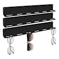 Miniatyrbillede 2 af 5: Solbrille Stativ Væghængt Klar Akryl Brille Display 6 Slots Briller Opbevaring Organizer Sort