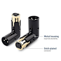 Miniatyrbillede 3 af 5: 2 STK. Lydadapterstik Justerbar Han til Hun Retvinklet XLR-adapter 3-benet Sort (XLR 90 Graders Adapter)