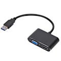 Miniatyrbillede 1 af 5: Videokonverter Plug And Play Dobbelt Skærmadapter USB C til HDMI-kompatibel/VGA Adapter Computer Tilbehør