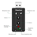 Miniatyrbilde 5 av 5: USB 7.1 Ekstern PC USB Lydkort 3.5mm Hodetelefon Audio Adapter Mikrofon Lydkort For Mac Win Computer Android Linux