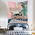 Miniatyrbillede 4 af 4: Wekity Botanisk Boho Hjemmevægtæppe Æstetisk Kunst Hjemmebaggrundstof Ornament Gave Mandala Vægtæppe Ornament (ZJ825-53, 71 X 91 Tommer)