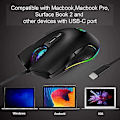 Miniatyrbillede 5 af 5: USB C Mus Type C Ergonomisk Kablet Mus RGB Gaming Mus
