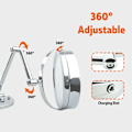 Miniatyrbilde 4 av 5: LED-speil med 10x forstørrelse for sminke, barbering og bad - veggmontert, 360°