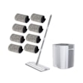 Miniatyrbilde 4 av 5: Gulvmopp og bøttesett Flat Klemmopper Bøtter Mikrofiberputer Husholdnings Hardtre Gulvrengjøring Fleksible Mopper