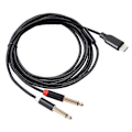 Miniatyrbilde 5 av 5: USB C til Dobbel 6.35mm Stereo Y Splitter Kabel, TRS Lydkabel for Smarttelefon, Nettbrett, Laptop, Forsterker