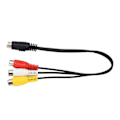 Pikkukuva 3 / 5: Mini DIN 7 -nastainen 3 RCA -kaapeli punainen keltainen valkoinen Mini DIN 7 -nastainen uros - 3 RCA -naarasjohto videoadapterikaapeli 0,3 m