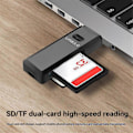 Miniatyrbild 3 av 5: 2-i-1 USB 3.0 Kortläsare TF/SD Kortläsare Hög Hastighet Dataöverföring Smart Kortläsare för PC L