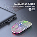 Miniatyrbilde 3 av 5: A20 Bærbar Datamaskin Mus Trådløs Dobbel Modus RGB 5 Knapper Ergonomisk Stille Oppladbar 2.4GHz/Bluetooth-kompatibel Datamaskin Mus PC Tilbehør