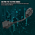 Miniatyrbillede 5 af 5: for MB 38 Pin til 16 Pin OBD2 OBD II Diagnostisk Adapter til 38 Pin OBD 38Pin Stik