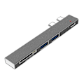 Miniatyrbild 1 av 5: Dubbel Typ C Hub USB-C till USB 2.0 PD Laddning TF Secure Digital Kort Dock Adapter
