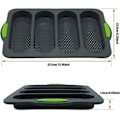 Miniatyrbild 3 av 5: Brödform för bakning, Silikon 4-facks Baguetteform