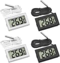 Mini Digital LCD Termometer Temperatur med Temperaturprobgivare Testare (2x Svart 2x Vit)