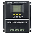 Pikkukuva 1 / 5: PWM 100A 12V 24V 36V 48V AUTO Aurinkoenergian Paneelin Latausohjain Aurinko PV Akun Lataus LCD MPPT:llä