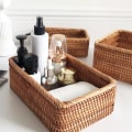Miniatyrbild 3 av 5: Handvävd Rektangulär Rattan Korg för Frukt, Te, Snacks, Bröd, Picknick, Kosmetika, Förvaring, Kök