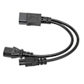 Miniatyrbillede 1 af 5: Strømsplitterkabel: IEC 320 C14 Han til C13 og C5 Hun Adapter - 10A 250V
