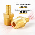 Miniatyrbilde 3 av 5: Luftfylleradapter, Messing Luftslangeadapter 1/4\" NPT (M) til Standardventil (M)
