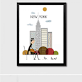 Miniatyrbilde 2 av 4: Wekity Minimalistisk Bylandskap 1 Veggkunst Lerretstrykk Poster, Enkel Mote Akvarell Kunsttegning Dekor for Hjem Stue Soverom Kontor og Chi
