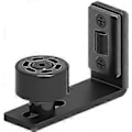 Miniatyrbillede 1 af 5: Justerbar guide til skydedør, bundrulle, vægmonteret hardware, sort