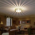 Miniatyrbillede 2 af 5: LED Væglampe RGB Solsikke 360 Graders Hul Cylinder Farverig Lampe Til Stue Soveværelse Trappeopgang Korridor (sølv)