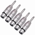 Miniatyrbilde 2 av 5: 5 stk. Ubalansert XLR Hunn til 1/4 Tommers Mono Hannplugg Kabeladapter 6,35 mm Hann til XLR Hunn for Miksere, Mikrofoner