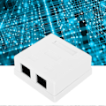 Miniatyrbillede 2 af 4: RJ45-8P8C Cat 6 Dobbelt-Port Netværksstik Overflademonteret Desktop Informations Junction Box YEMAA