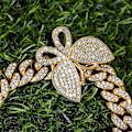 Miniatyrbillede 5 af 5: Butterfly Cuban Armbånd 8 tommer Miami Cuban Link Armbånd Micro Pave Iced Out Bling Butterfly