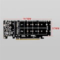 Pikkukuva 1 / 5: PCIE 4.0 Kaksi Levyä PCIeX16 - M.2 M-Key NVME SSD Laajennuskortti, Tukee 4 NVMe M.2 M Key 2280 SSD -levyä