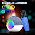Miniatyrbilde 5 av 5: Mini Karaoke Maskin med 2 Mikrofoner, Bærbar Bluetooth Mikrofon Sang Leker med LED Lys, Julegave