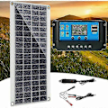 Miniatyrbillede 1 af 5: WJTG 300W 12V Solpanel, Solpanelsæt, Batteriopladerkit med 60A Solcelleladeregulator til Autocamper, Yacht, Udendørs, Have, BelysningJ