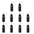 Miniatyrbillede 1 af 5: 10 stk. Præcisionsapplikatorflasker med spids, sort metalnål, plastikflaske, 10 ml præcisionsapplikatorflasker med spids