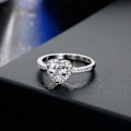 Miniatyrbilde 4 av 5: Utsøkt Hjerte Ut Ring Dame Forlovelse Bryllup Smykker Tilbehør Gave