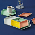 Miniatyrbilde 2 av 4: 4 stk. Kreativ Fargerik Geometrisk Fri Kombinasjon Skjøting Fruktskål
