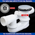 Miniatyrbilde 4 av 5: Badekarpropp, 70 mm, med dobbel tetning, høydejusterbar, universell badekarpropp, vaskventil, herdet messing med kromfinish