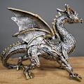 Miniatyrbillede 5 af 5: Steampunk Dragefigur Gotisk Bronze Finish Mytisk Statue 23 cm Lang