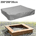 Pikkukuva 1 / 2: Hiekkalaatikon suojus kiristysnyörillä, neliönmuotoinen suojapeite pölyltä ja sateelta (200*200*20cm Harmaa)