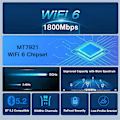 Miniatyrbillede 5 af 5: 1800Mbps Wifi 6 MT7921 PCI Express Trådløs Adapter Bluetooth 5.2 Dobbelt Bånd 802.11AX/AC Wi-Fi Netværkskort Windows 10 11-B16