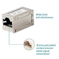 Pikkukuva 2 / 5: 3-osainen RJ45 Suojattu Metallinen CAT6A Inline -liitin, Naaras-Naaras