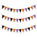 Miniatyrbilde 1 av 5: Halloween Bunting Banner Halloween Festpynt Svarte, Lilla og Orange Flaggbanner 36 Papptrekantede Flagg for Halloween Dekorasjon
